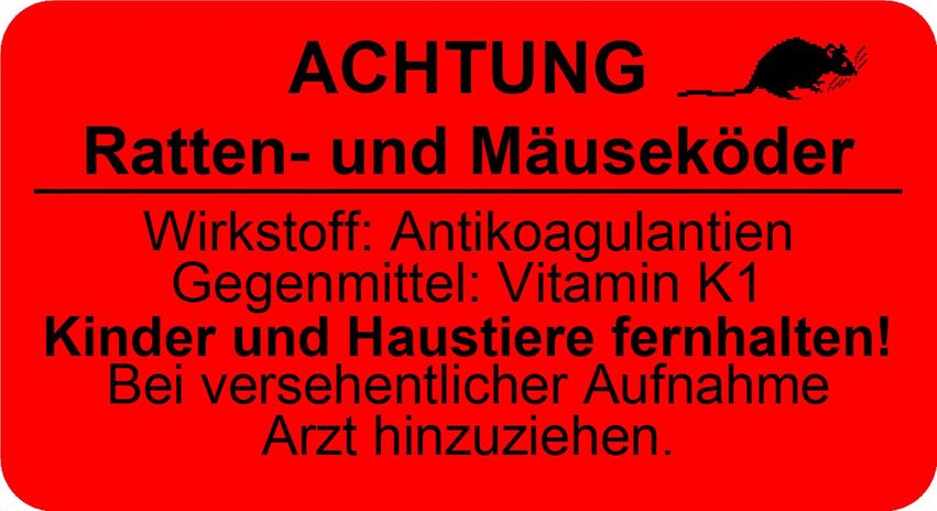 Warnaufkleber PE-Folie 55 x 30 mm - Rolle 100 Stück