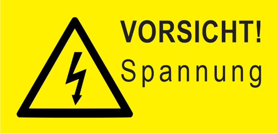 Warnschildchen-Elektro gelb "Vorsicht! Spannung"